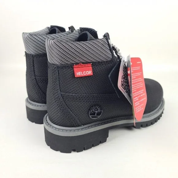 Timberland 6 IN Helcor Black Leather Waterproof Boot KIDS - Picture 7 of 12